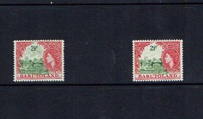 Basutoland: 1961 2.5c Pale Yellow-green & Rose, SG72a, MNH