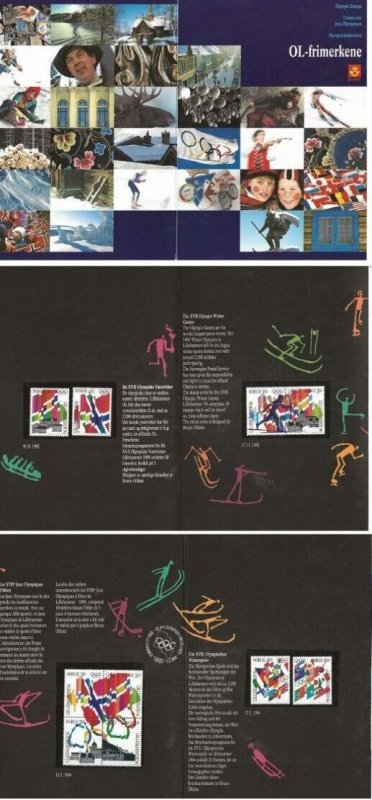 Norway Folder Olympic Stamps 1992 - 1993 ☀ Olympic winter games, Lillehammer MNH