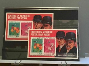 Gabon 1971 Wright Flowers By Plane mounted mint and used   stamps sheets  R26422
