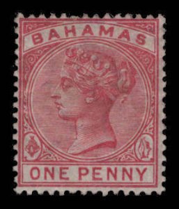 Bahamas Scott #27a One Penny / Used LH / Year 1884