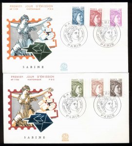 France 1981 Sabine 2x FDC