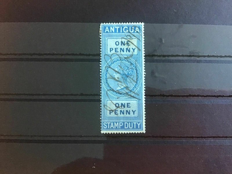 Antigua 1870 BF12 Used One Penny  Stamp Duty Stamp R39495