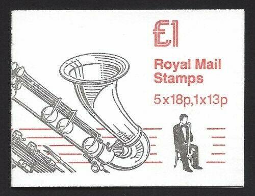 Great Britain 1986 £1 Bass Clarinet booklet SG# FH7 NH