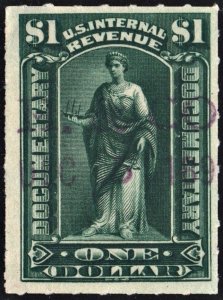 R173 $1.00 Documentary Stamp (1898) Used