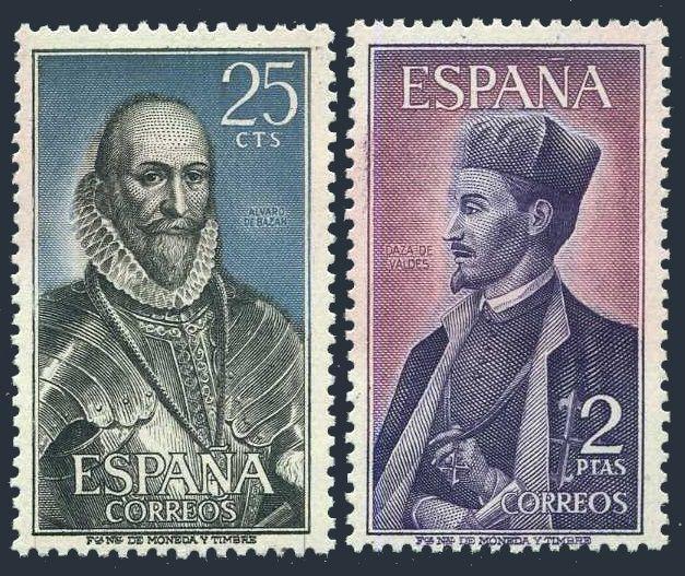 Spain 1334-1335,MNH.Mi 1593-1596. Portraits 1966.Alvaro de Bazan,Dara de Valdes,