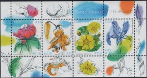 Estonia 2007 MNH Sc 567 Sheet of 4 4.40k Summer flowers