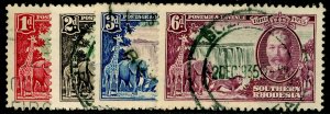 SOUTHERN RHODESIA SG31-34, 1935 Silver Jubilee SET, FINE USED. Cat £42.