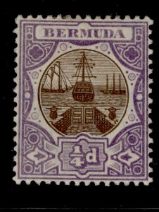 BERMUDA EDVII SG34, ¼d brown & violet, M MINT.