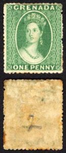 Grenada SG4 1d Green wmk Small Star (upright) Rough Perf 14 to 16 M/M Cat 110