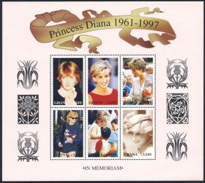Ghana 1997 Sc 2004 Diana Princess of Wales SS/6 Stamp**