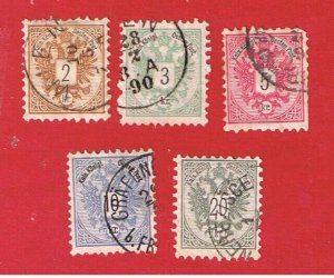 Austria #41-45 VF used  Coat of Arms  Free S/H