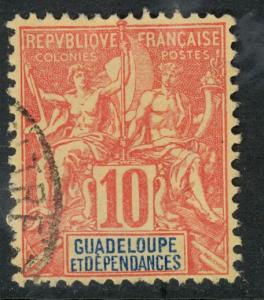 GUADELOUPE 1892-1901 10c Navigation and Commerce Issue Sc 33 VFU