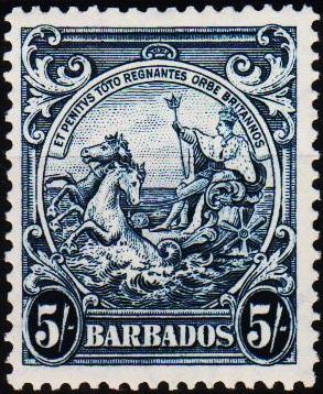 Barbados. 1938 5s6 S.G.256a Mounted Mint