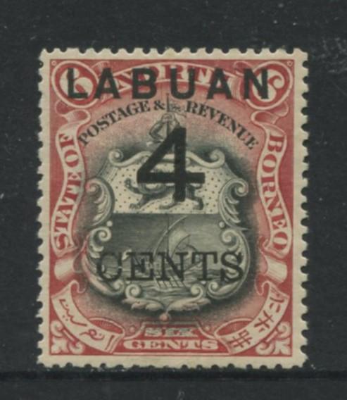 Labuan - Scott 88 - Overprint - 1899 - MNH - 4c on a 6c Stamp