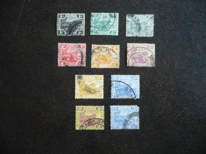 Stamps - Federated Malay States - Scott# 50-65 - Used Part Set of 10 Stamps