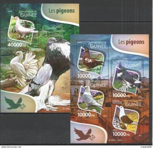 2015 Guinea Birds Fauna Pigeons 1+1 ** Stampsst236