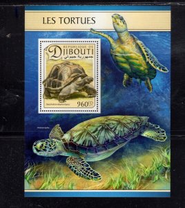 DJIBOUTI #1145 2017 TURTLES MINT VF NH O.G S/S