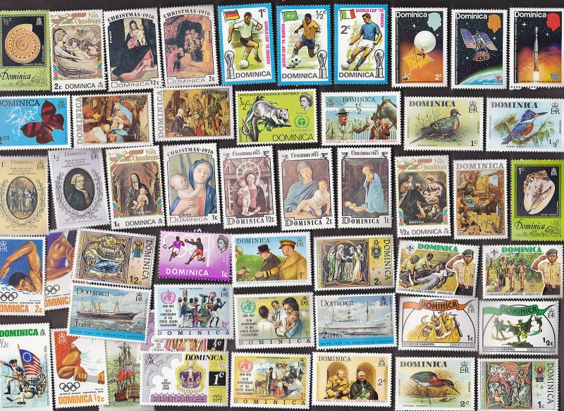 50 All Different DOMINICA Stamps