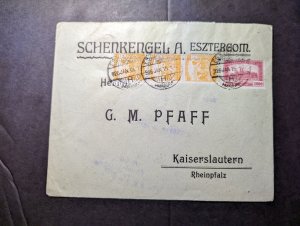 1926 Hungary Cover Esztergom to Kasierslautern Germany G M Pfaff