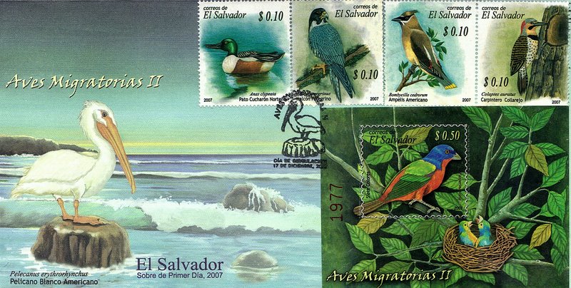 EL SALVADOR BIRDS Sc 1675-1676 FDC 2007