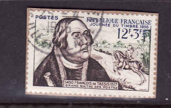 France-Sc#B302-used semi-postal -1956-Francois of Taxis-