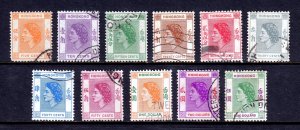 Hong Kong - Scott #185//197 - Used - Short set, crease #189 - SCV $8.95