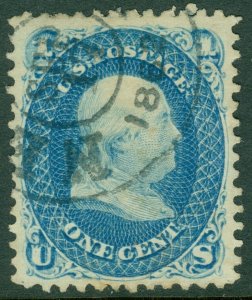 EDW1949SELL : USA 1861 Scott #63 XF, Used. 1862 cds cancel. Super stamp. Cat $45