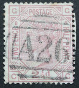 Great Britain 1876 QV Two and a Halfpence plate 8 used in Gibraltar SG Z26