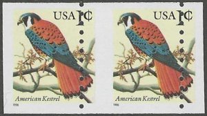 USA, stamp, Scott#3044, mint, never hinged, Perf error, mis perf, 0.01cent. pair