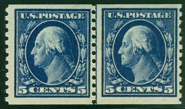 MALACK 447 F/VF OG LH, Line Pair, bold color, rare l..MORE.. b2495