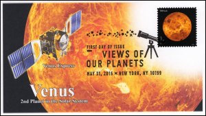 AO- 5070-2, 2016, Views of our Planets,  Add-on Cover, First Day Cover, Pictoria 