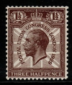 GB SG436a 1929 PUC 1½d PURPLE-BROWN WMK SIDEWAYS MNH