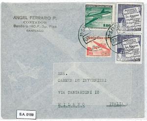 POLAR : ANTARCTIC - POSTAL HISTORY : CHILE - AIRMAIL COVER to ITALY 1958