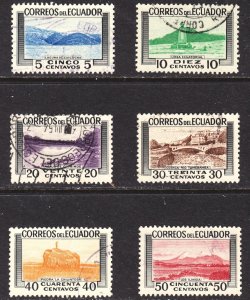 Ecuador Scott 576-81 complete set F to VF used.  FREE...