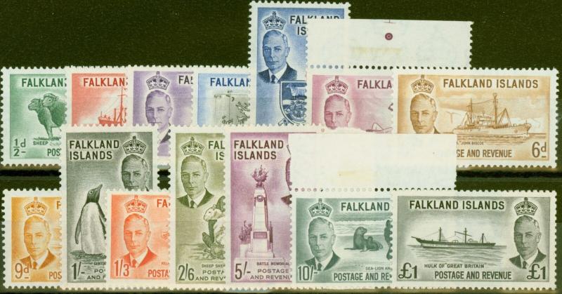 Falkland Islands 1952 set of 14 SG172-185 V.F MNH & VLMM
