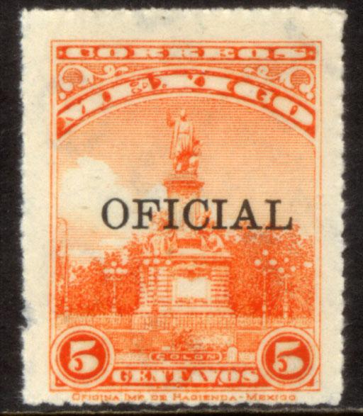 MEXICO O214, 5¢ OFFICIAL. MINT, NH. F-VF.