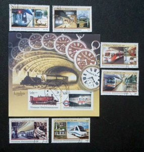 CUBA Sc# 4808-4814  SUBWAY TRAINS & STATIONS Cpl set of 6 + SS 2008  used cto