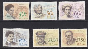 New Zealand # 980-985, New Zealand's Heritage, The Achievers,  NH, 1/2 Cat