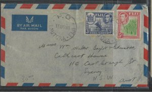 FIJI ISLANDS  (PP1302B) 1949 KGVI  3D+5D A/M COVER LAUTOKA TO AUSTRALIA 