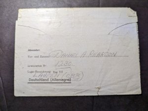 1944 Germany Internment Camp Folded Letter Cover to Shipley Yorks England