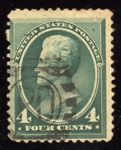 US Scott 211 Used 4c blue green Andrew Jackson Lot T969 bhmstamps