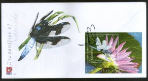 Namibia 2007 Dragonflies Blue basker Insect Animals Flowers M/s on FDC # 16394