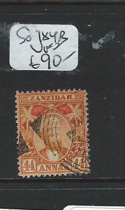 ZANZIBAR (P1601B) SULTAN 4 1/2A  SG 184B  VFU