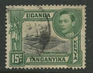 Kenya & Uganda - Scott 73 - KGVI Definitive -1943 - Used - Single 15c Stamp