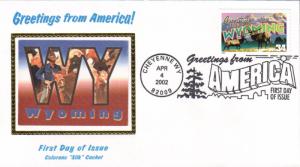 #3610 Greetings From Wyoming Colorano FDC