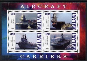 MALAWI - 2012 - Aircraft Carriers #3 - Perf 4v Sheet - MNH - Private Issue