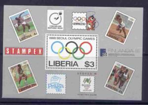 Liberia 1081 MNH Summer Olympics, Seoul, Stamp on Stamp