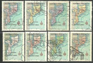 Mozambique #387-394, Used**-