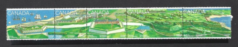 CANADA FORTRESS OF LOUISBURG N.S. STRIP OF 5 SCOTT 1551ai VF MINT NH (BS14598-1)