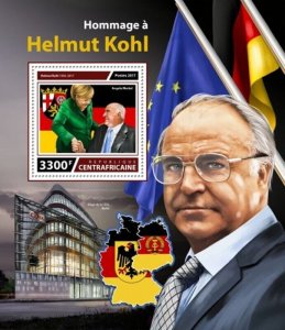 Central Africa - 2017 Helmut Kohl - Stamp Souvenir Sheet - CA17614b